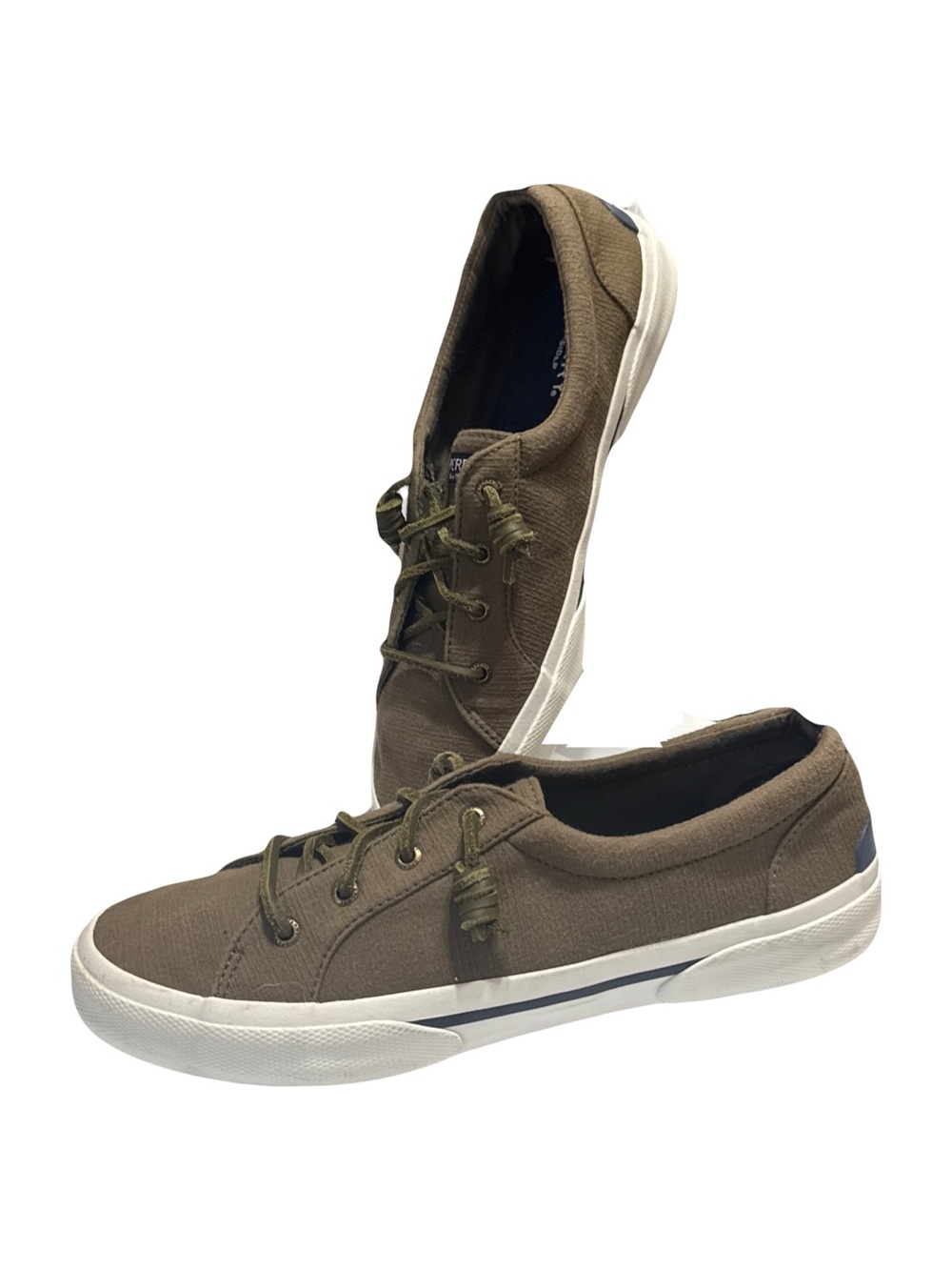 New Sperry Top-Sider Olive Boat Shoes 9.5